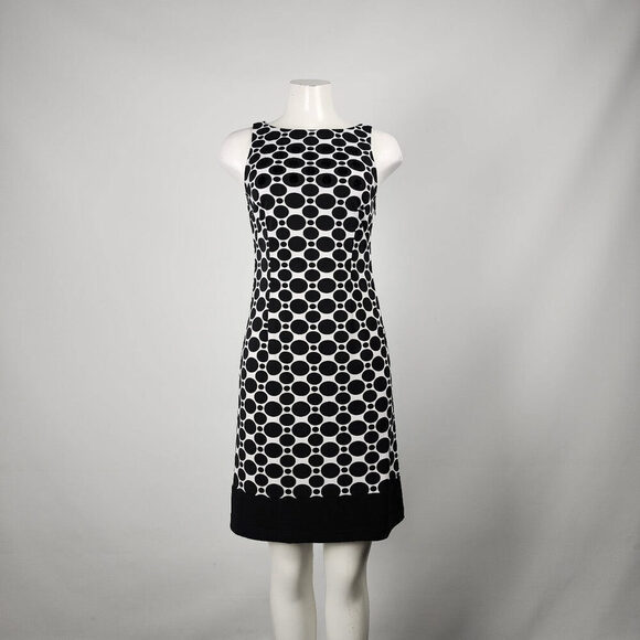 Joseph Ribkoff Black Retro Print Sheath Dress Size 4 - Picture 2 of 11